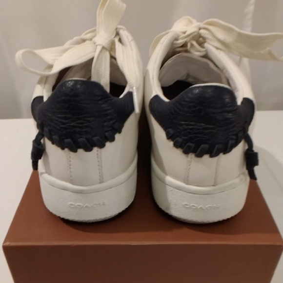 Coach White Sneakers with Navy Details - Picture 2 of 4